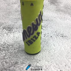 Clipper lighter with case without gas from the Amnesia nightclub in Ibiza, yellow color, made in Spain.