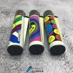 Three Clipper lighters without gas with emoticons made in Spain