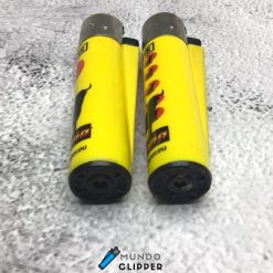 Two Clipper lighters without gas yellow color bull from Spain. Buy them at mundoclipper.com