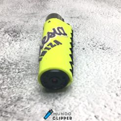 Clipper lighter with case without gas from the Amnesia nightclub in Ibiza, yellow color, made in Spain.