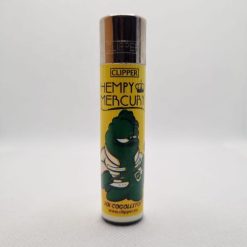 Hempy Mercury yellow Clipper lighter, Los Cogollitos edition, made in Spain without gas. Available at mundoclipper.com!