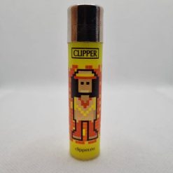 MECHERO CLIPPER PERSONAJE CON PÍXELES - AMARILLO