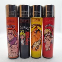 Mecheros Clipper originales del Horóscopo de ARIES, GEMINI, SCORPIUS y SAGITARIUS fabricados en España. Una serie de 4 mecheros Clipper para todos los coleccionistas de mecheros Clipper del mundo.