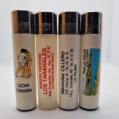 Original Clipper lighters from Las Palmas de Gran Canaria: Lucha Canaria, advertising for local businesses in Las Palmas and Playa del Ingles, made in Spain. A series of 4 Clipper lighters for all Clipper lighter collectors in the world. If you are a true fan of Las Palmas de Gran Canaria, this is your set, remember that we only have 1 unit!