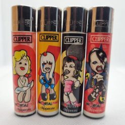 Mecheros Clipper originales edición Mortal Pins completa fabricados en España. Una serie de 4 mecheros Clipper sin gas del universo de los personajes de Mortal Pins para todos los coleccionistas de mecheros Clipper de todo el mundo. Una colección de mecheros Clipper perfecta para todos los apasionados del coleccionismo de los Clippers.