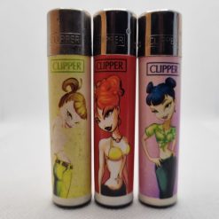 Mecheros Clipper originales dibujos de mujeres fabricados en España. Una serie de 3 mecheros Clipper sin gas para todos los coleccionistas de mecheros Clipper de todo el mundo. Una colección de mecheros Clipper perfecta para todos los apasionados del universo de los dibujos animados.