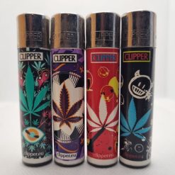 MECHEROS CLIPPER HOJA DE MARIHUANA MULTICOLOR