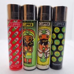 MECHEROS CLIPPER PERSONAJES CON LA HOJA DE MARIHUANA